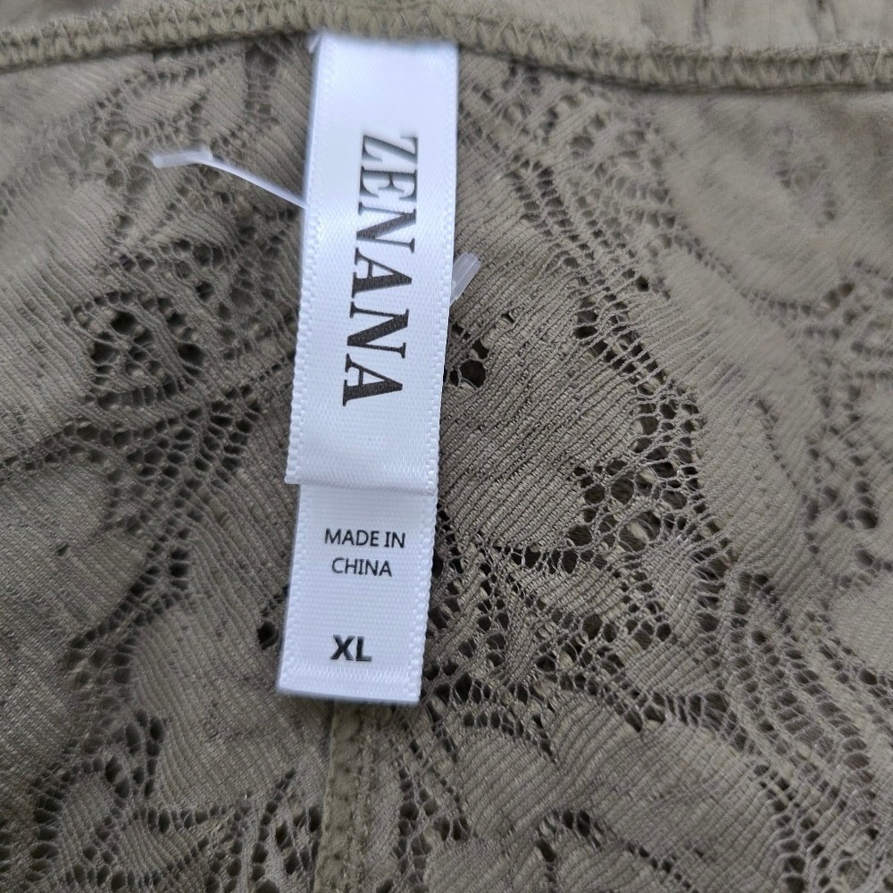 Zenana Olive Green Floral Lace  Racerback Bralette Size XL - Picture 6 of 7